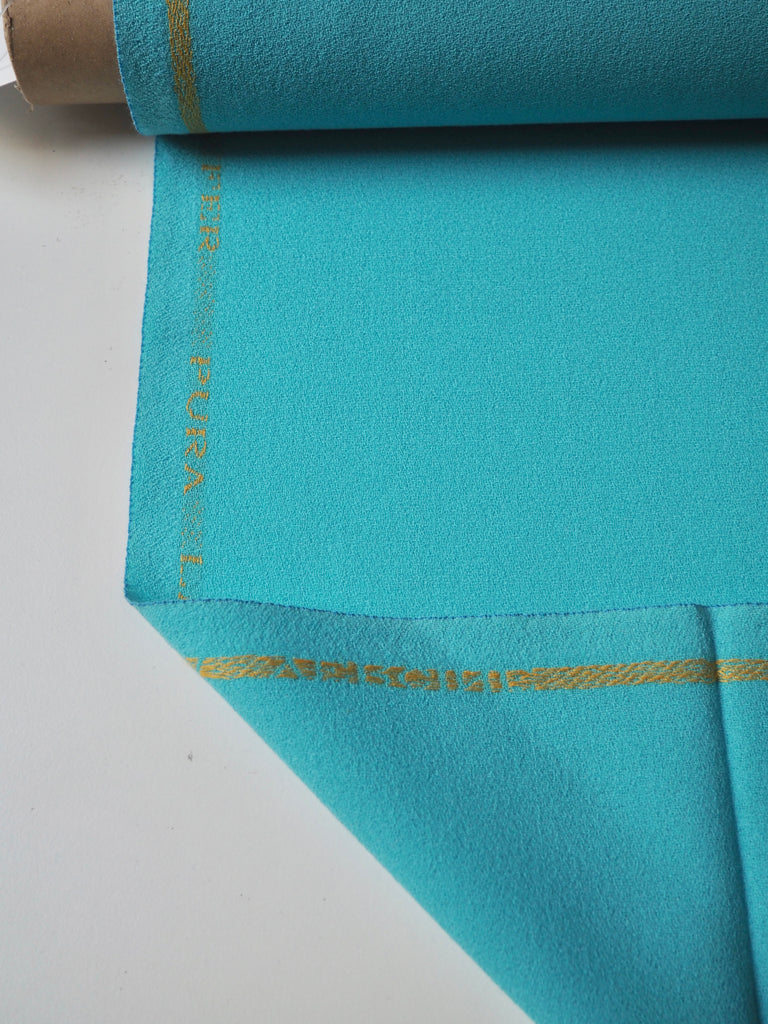 Mediterranean Blue Wool Crepe