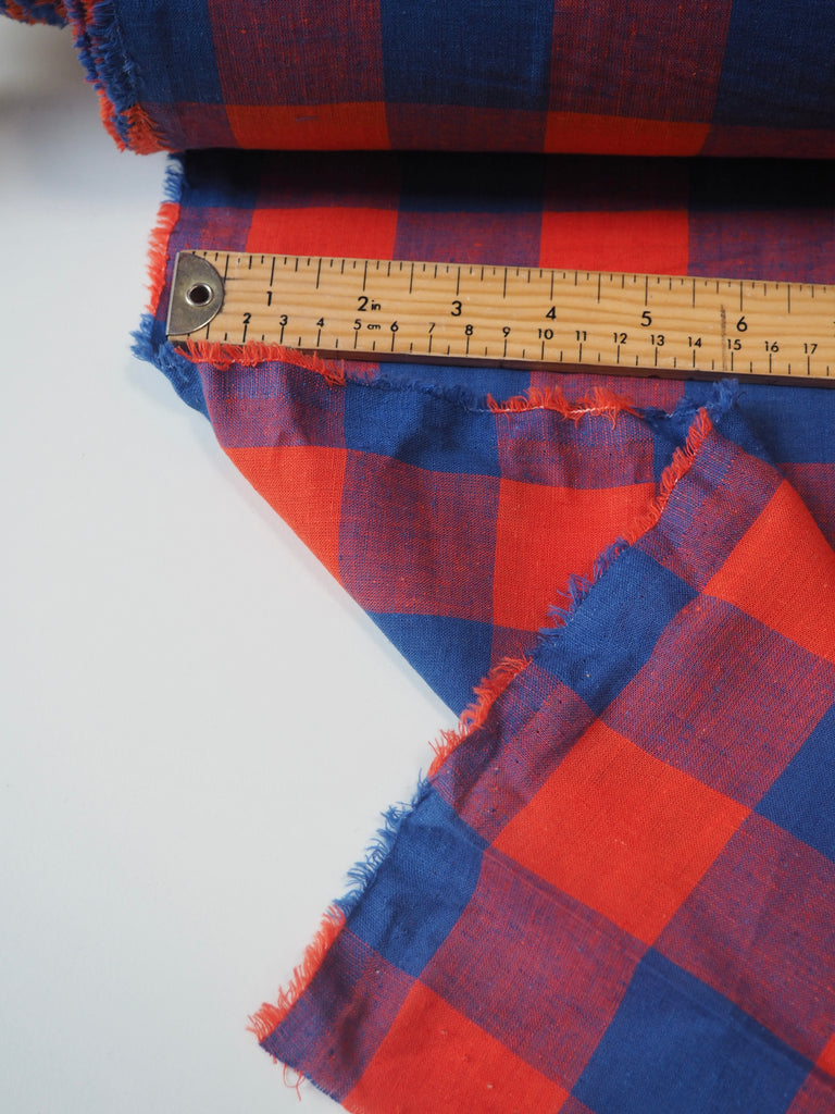 Red + Blue Gingham Cotton/Linen