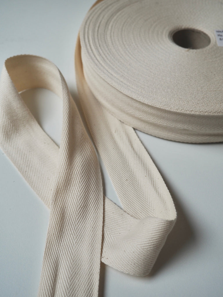 Natural Herringbone Cotton Tape 38mm