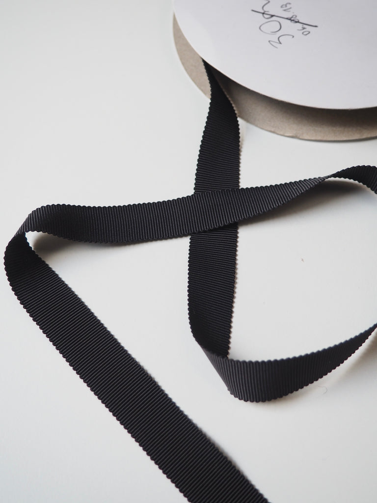 Mokubu Black Grosgrain Ribbon 15mm