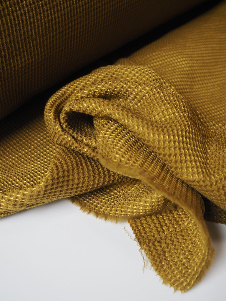 Chartreuse Wool/Silk Honeycomb Jacquard