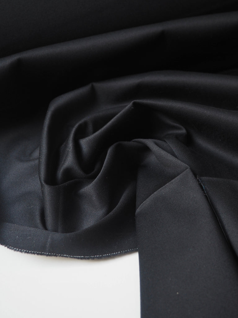 Black Stretch Cotton Twill 215gsm