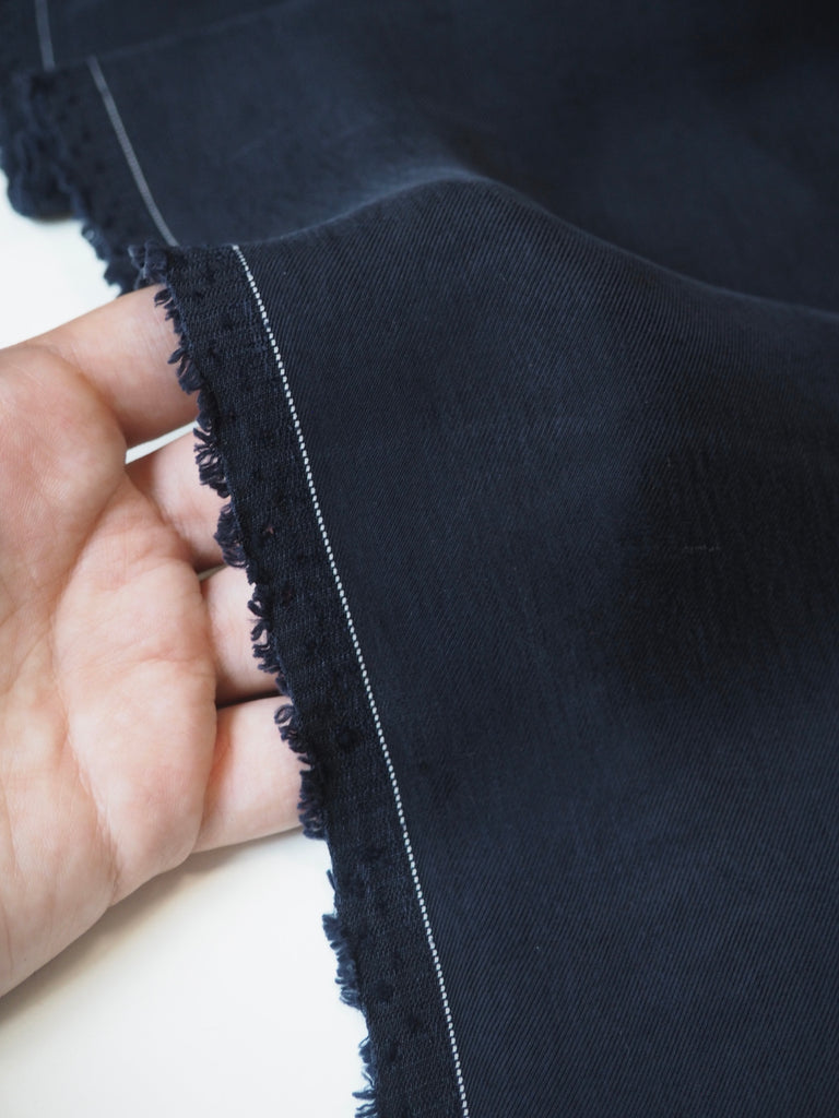 Navy Cupro Twill