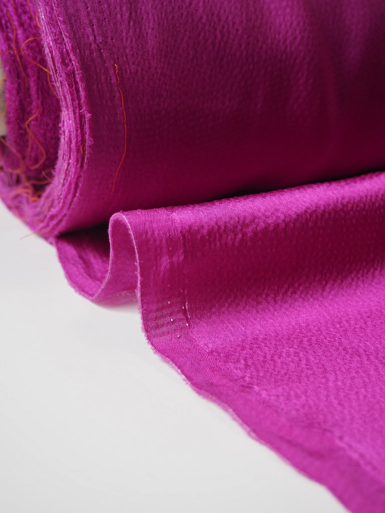 Fuchsia Hammered Silk Satin