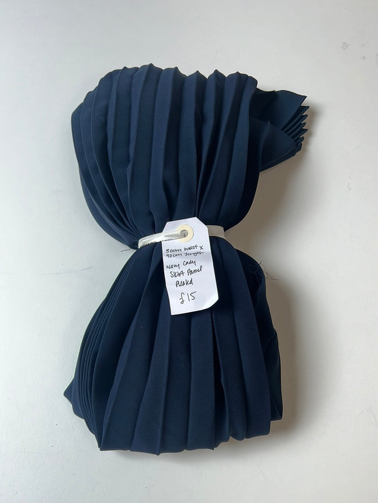 Navy Cady Skirt Panel Pleated Remnant