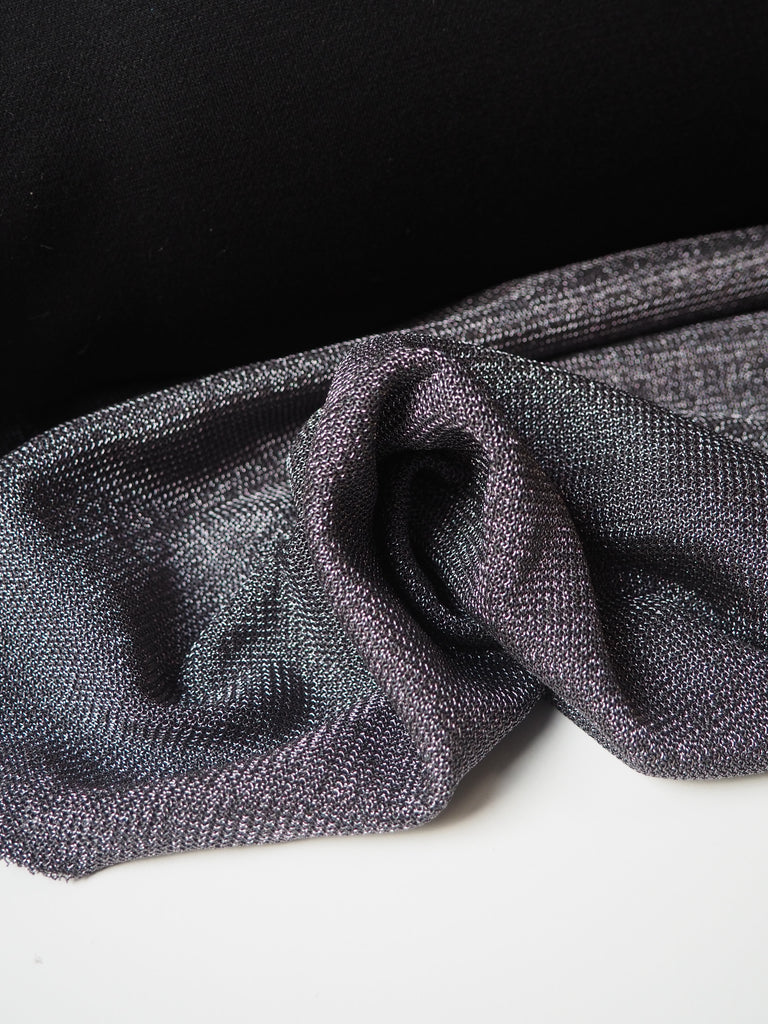 Gunmetal Chainmail Knit Bonded Jersey