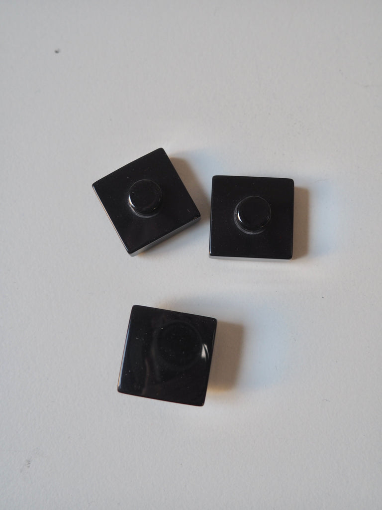 Black Square Shank Buttons 20mm