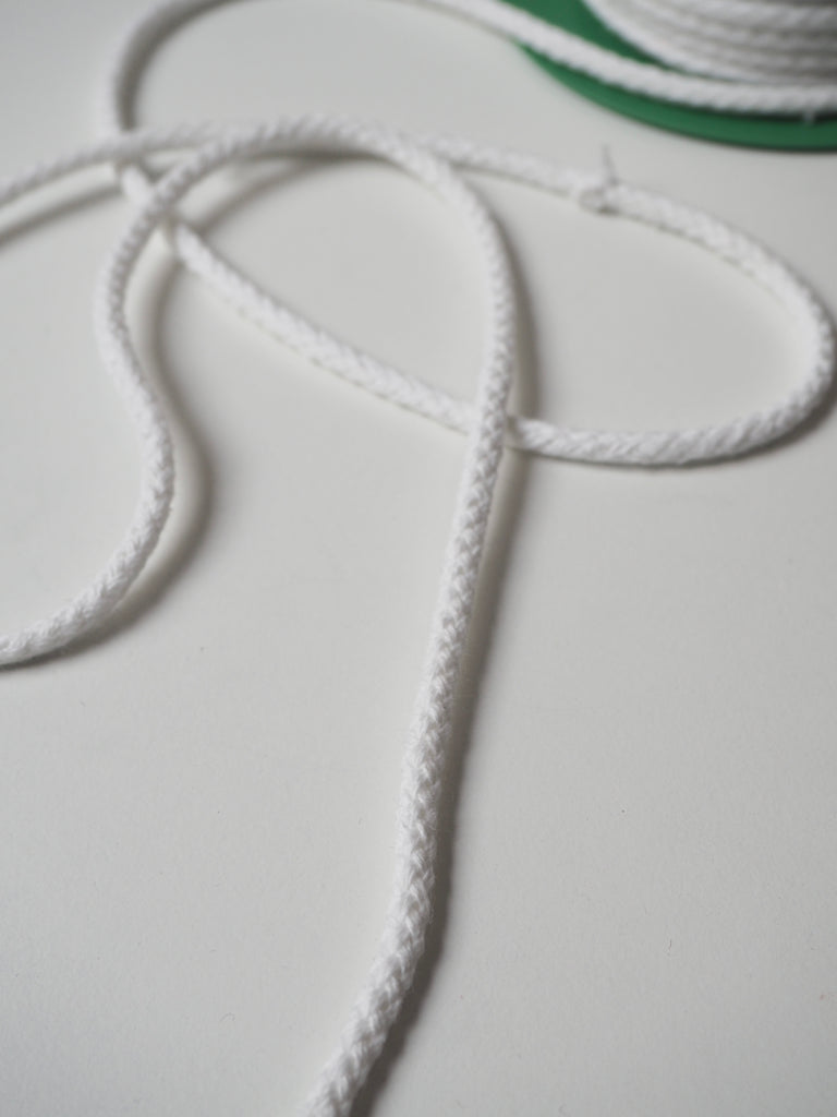 White Cotton Braided Cord 5mm