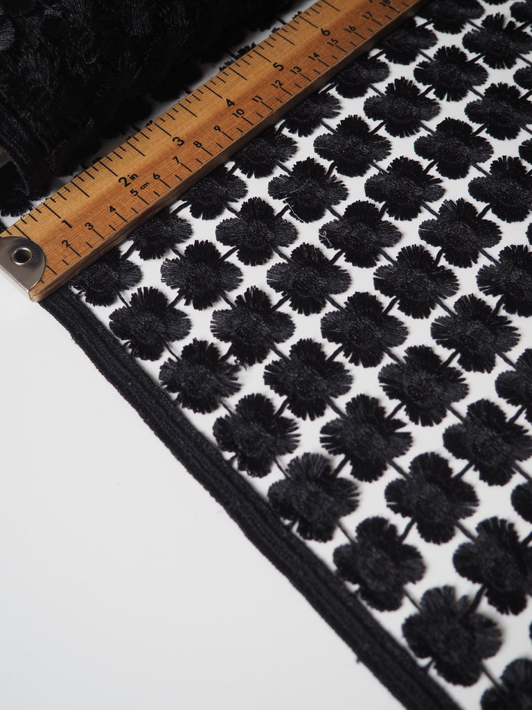 Black Floral Guipure Net Lace