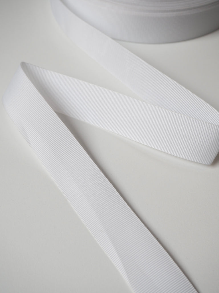 White Grosgrain Tape 25mm