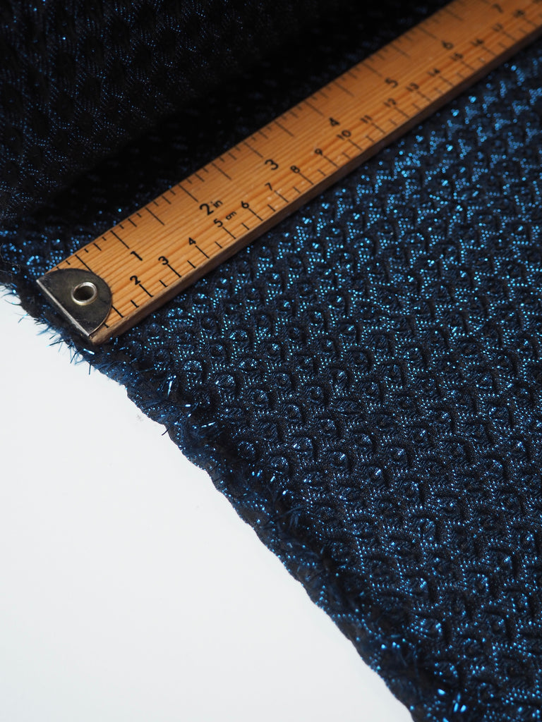 Blue Metallic Dot Cloqué