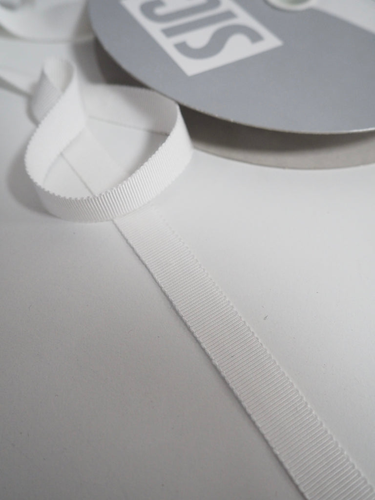 Shindo White Grosgrain Ribbon 12mm