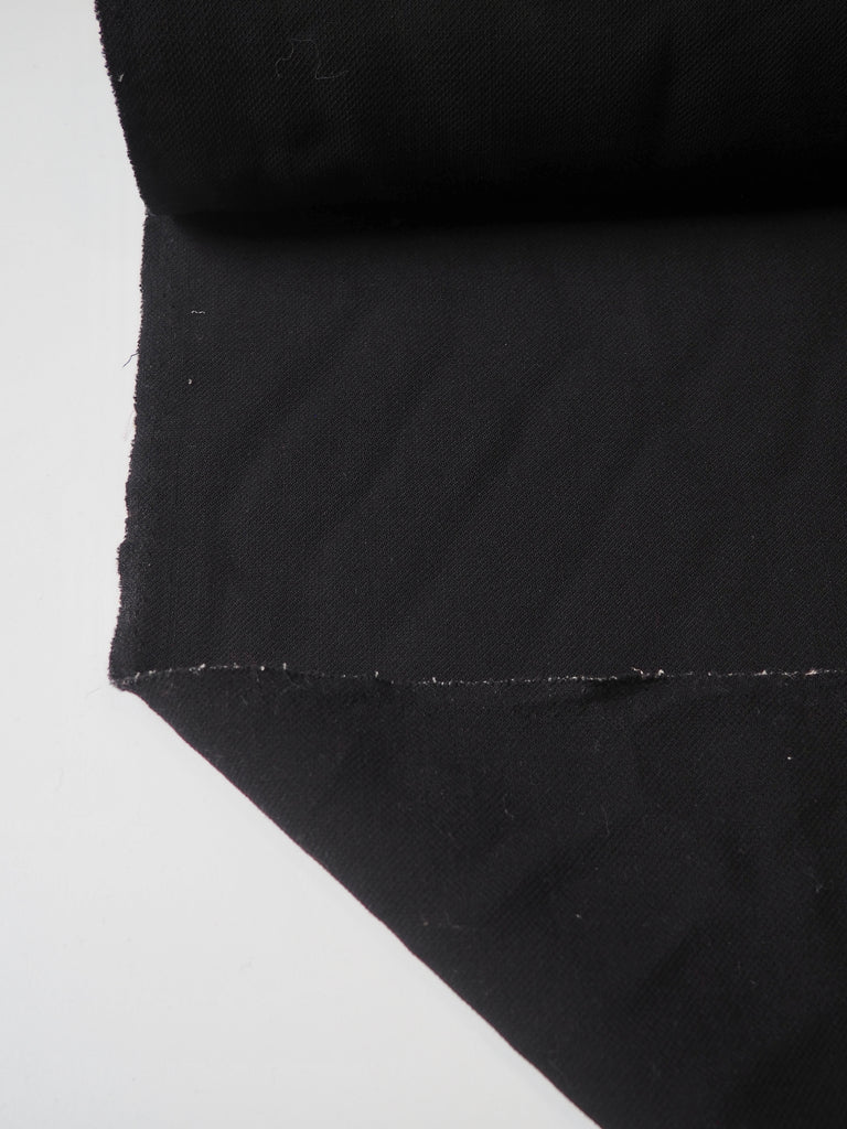 Black Heavy Double Wool Crepe