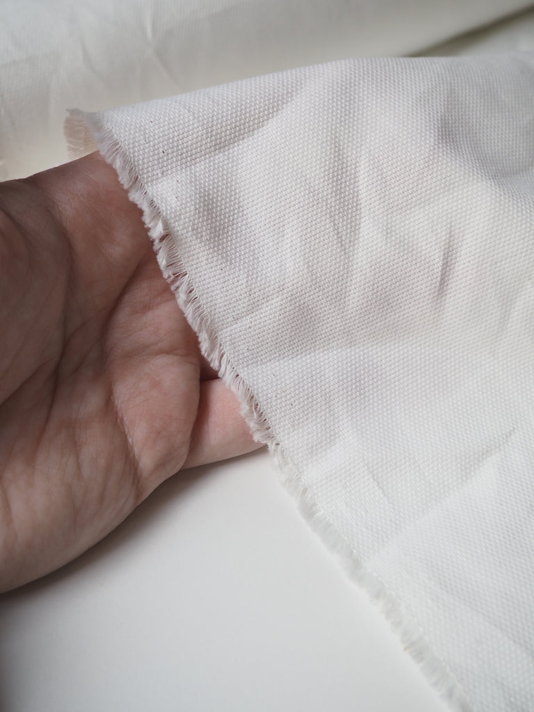 White Textured Piqué Cotton