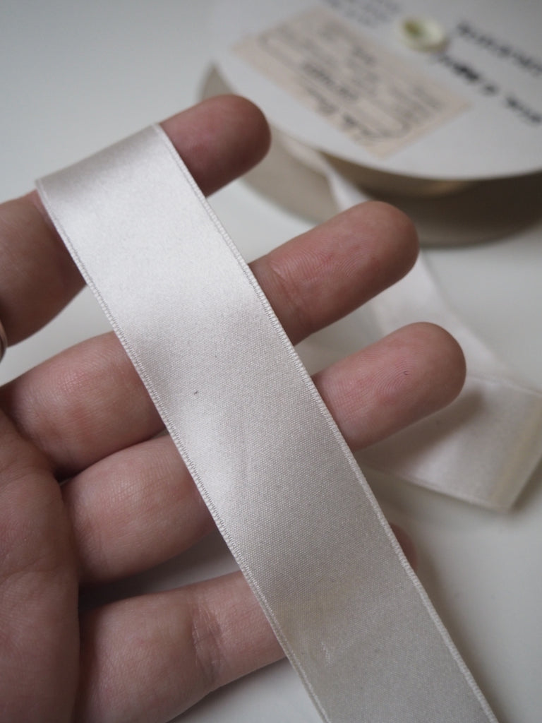 White Silk Double Faced Satin Ribbon 24mm