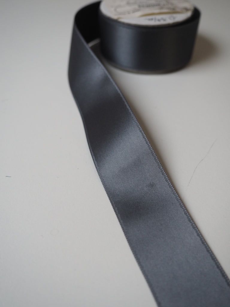 Grey Double Faced Satin Ribbon 25mm