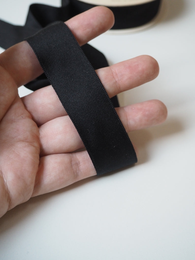 Black Silk Matte Satin Ribbon 25mm