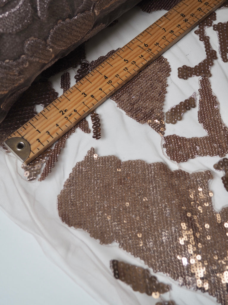 Rose Gold Abstract Sequin Tulle