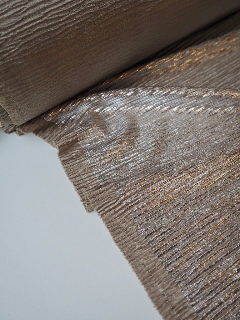 Metallic Plissé Jersey