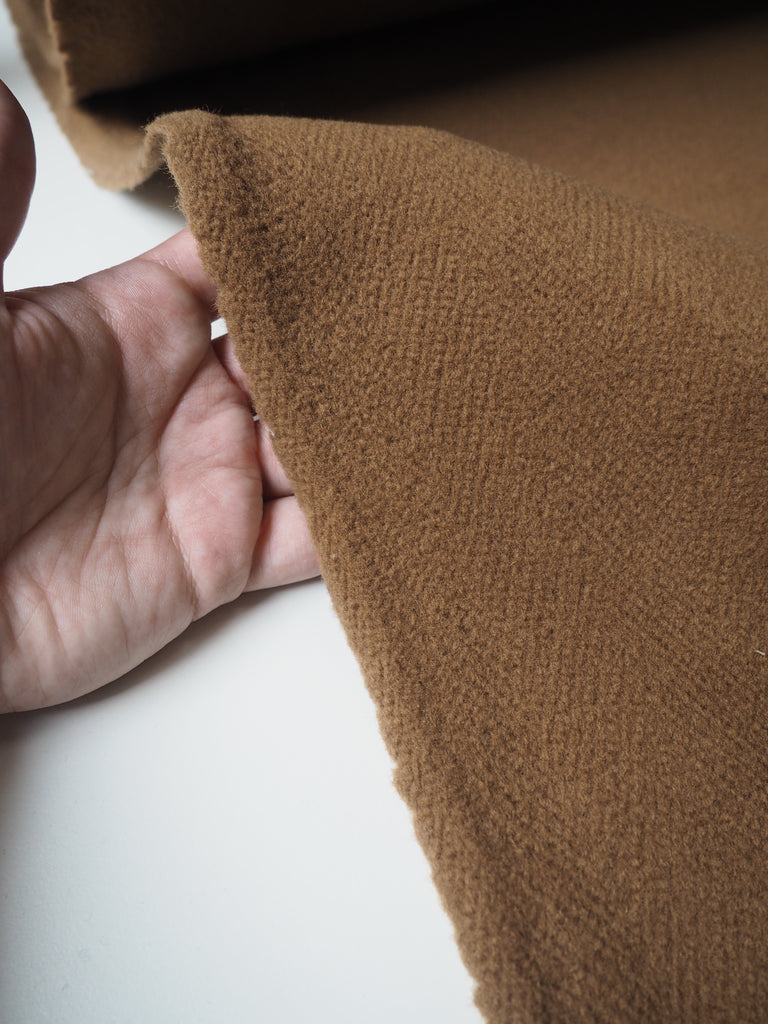 Camel Twill Fleece Wool Coating