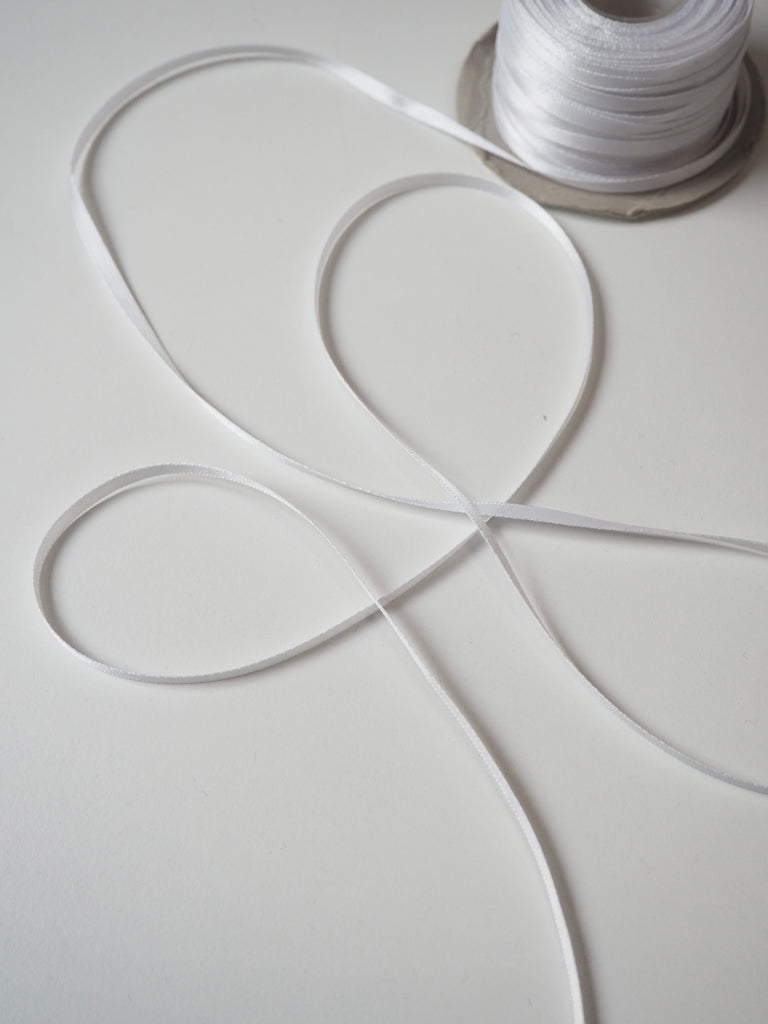 White Double Satin Ribbon 5mm