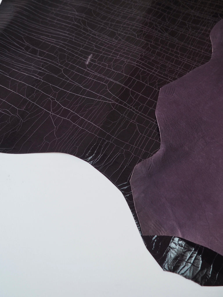 Aubergine Cracked Patent Calfskin