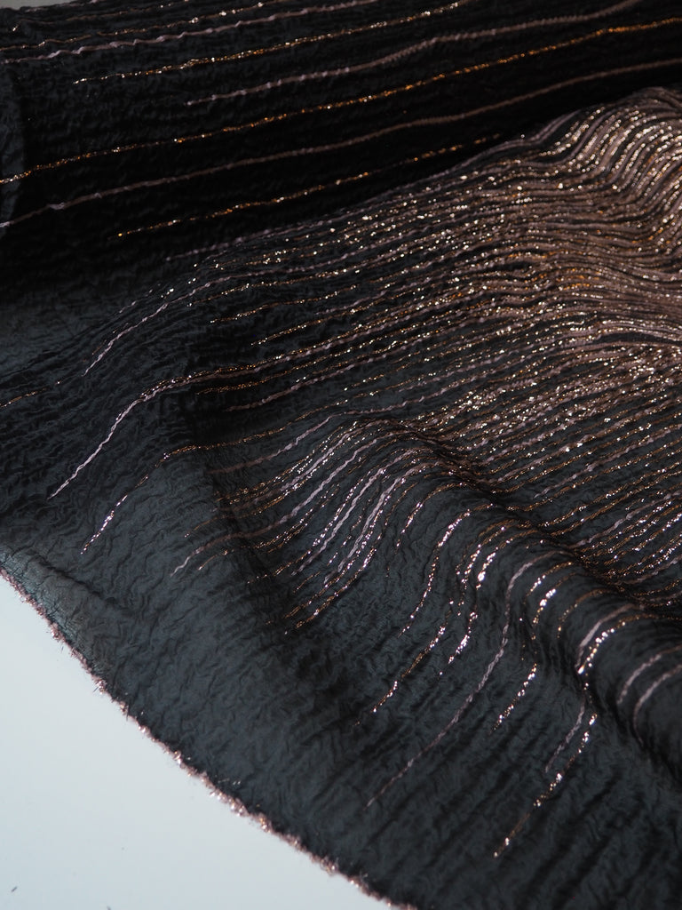 Pink Wave Silk Metallic Organza Cloqué