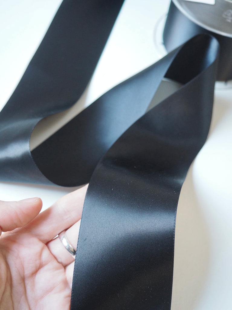 Black Double-Faced Satin Ribbon 52mm