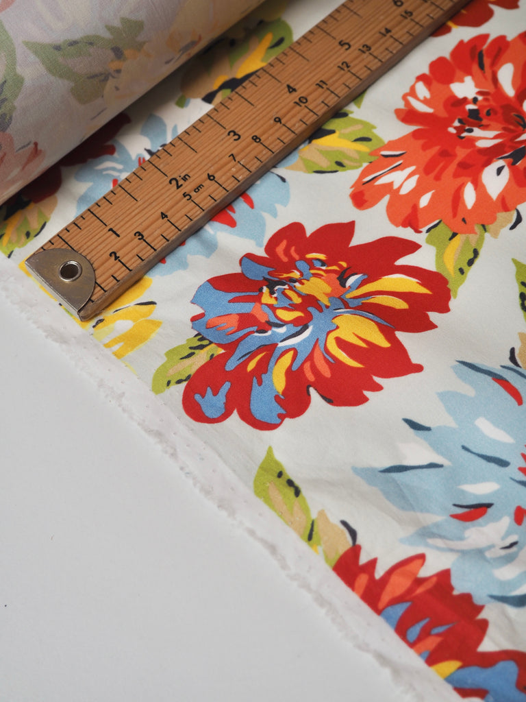 Rainbow Peony Stretch Cotton Poplin