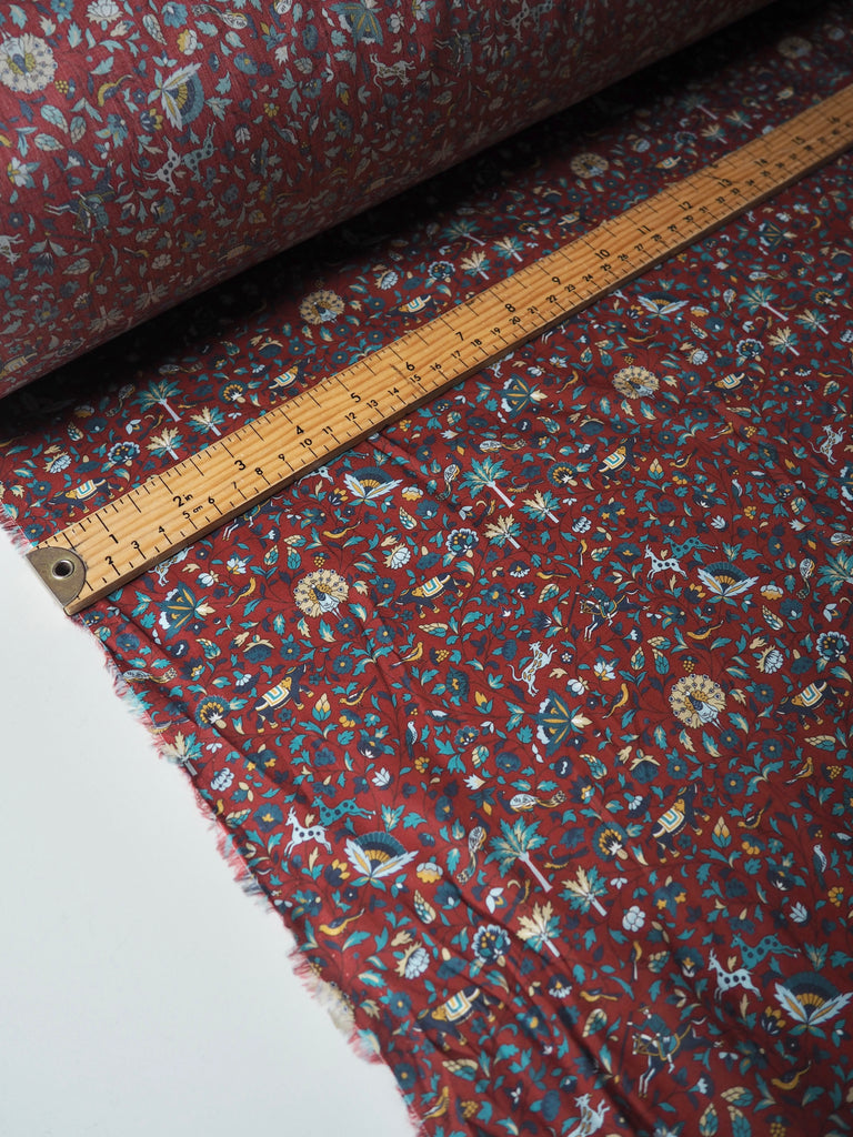 Liberty Burgundy Imran Tana Cotton Lawn