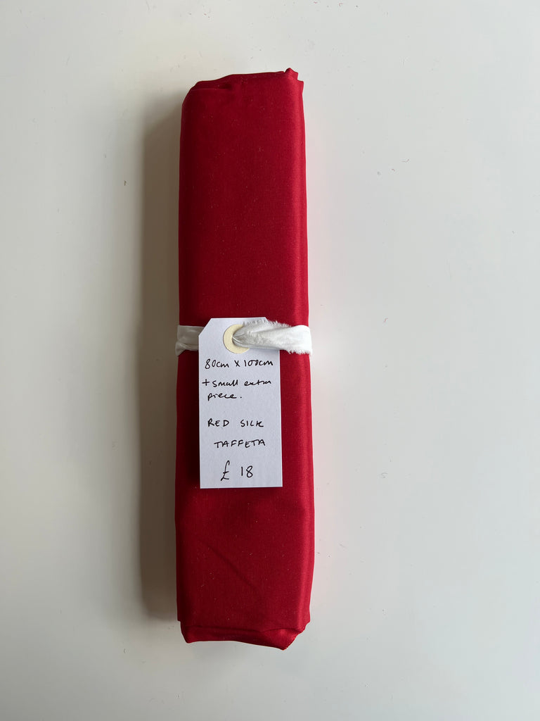 Red Silk Taffeta Remnant