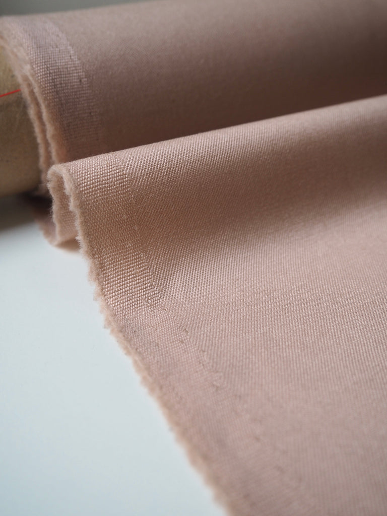 Light Salmon Stretch Wool + Tencel Twill