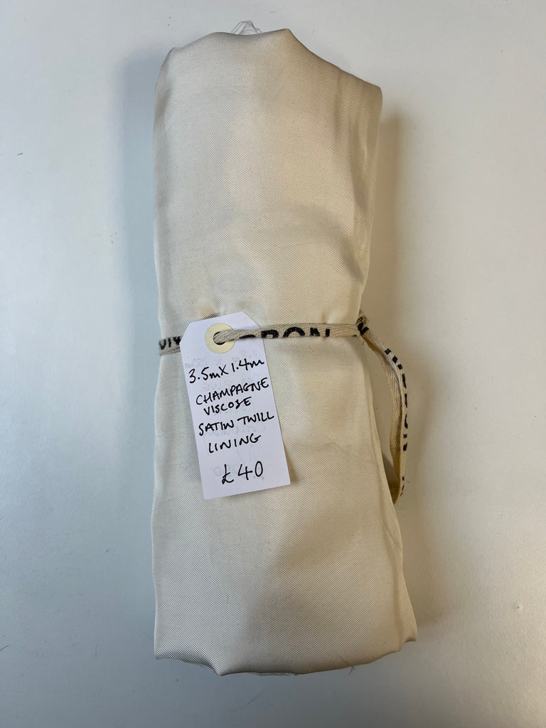 Champagne Viscose Satin Twill Lining Remnant