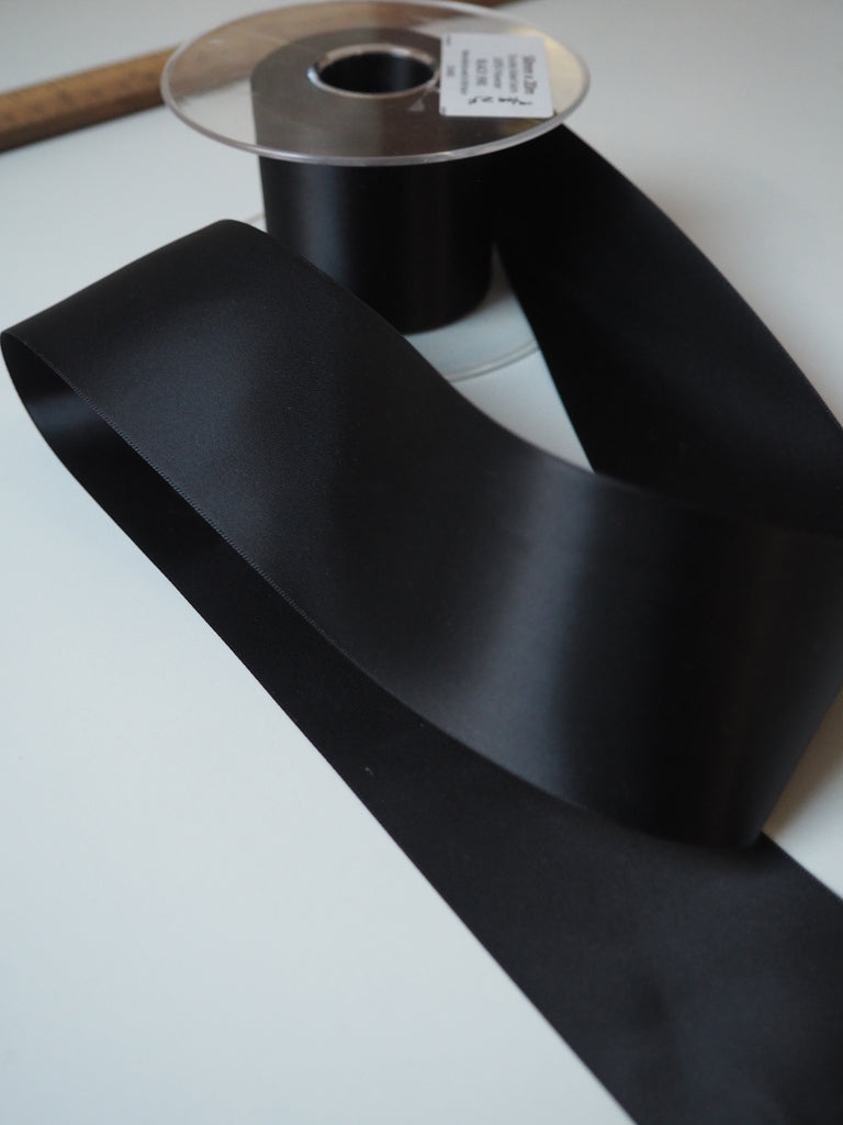 Black Double-Faced Satin Ribbon 50mm