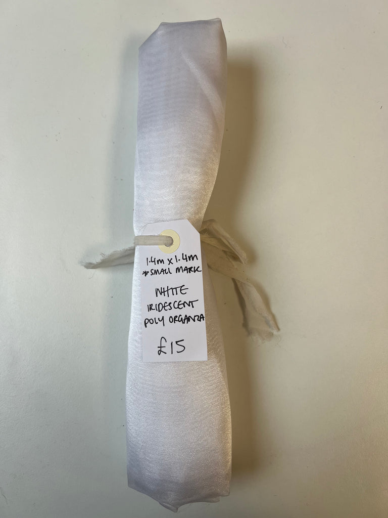 White Iridescent Poly Organza Remnant