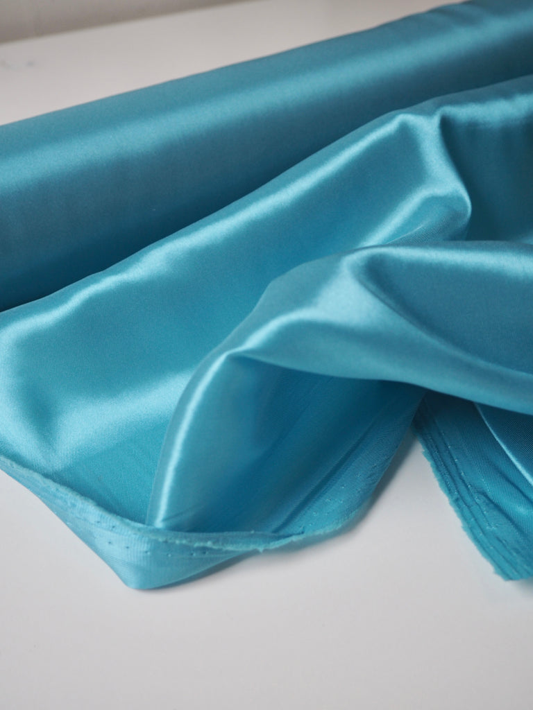 Cerulean Stretch Acetate Satin Twill Lining