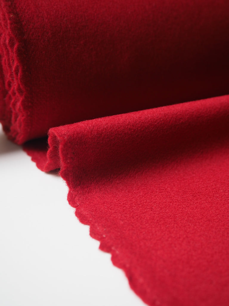 Red Cashmere/Wool Zibeline Coating