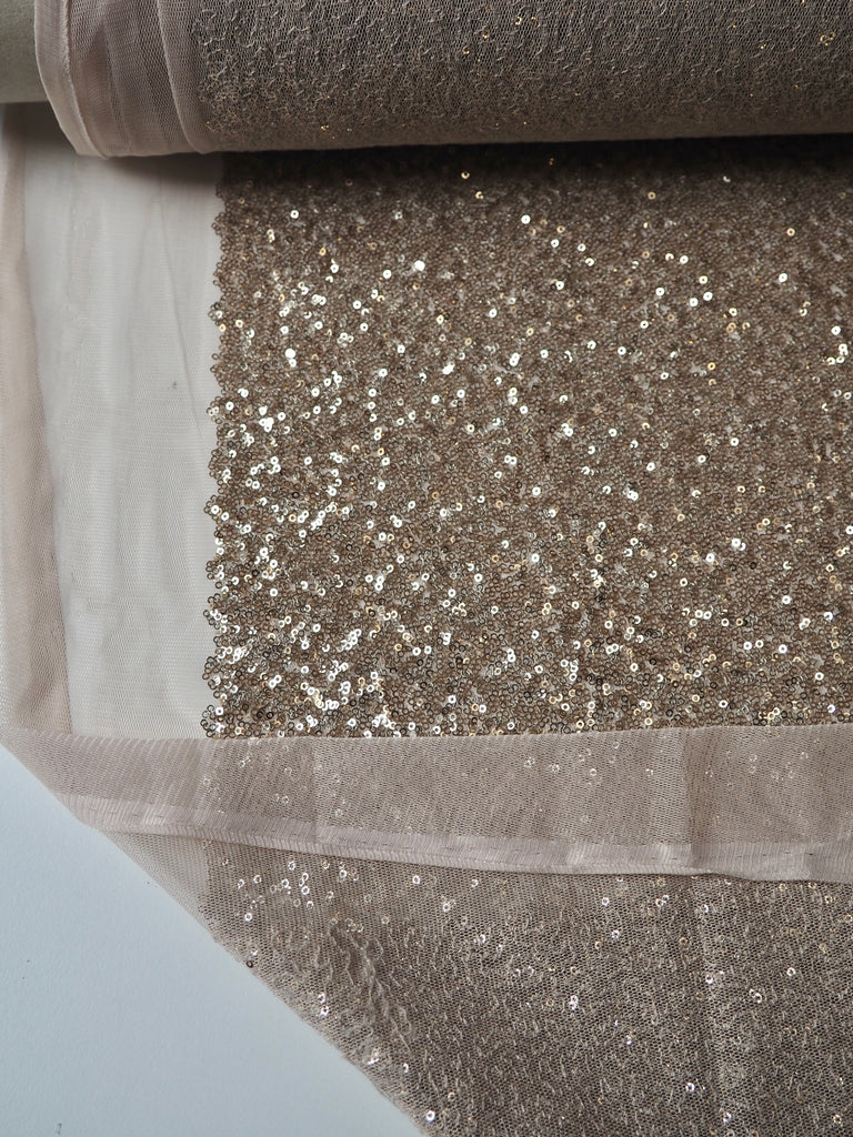 Soft Gold Micro Sequin Tulle