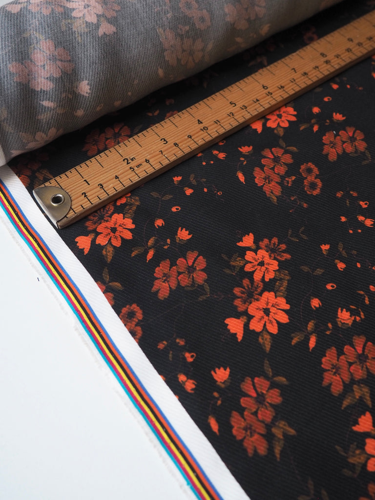 Orange Bloom Tencel Twill