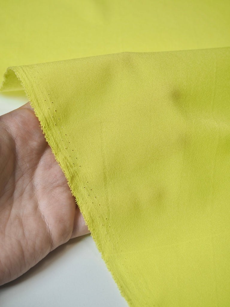 Neon Lime-Yellow Crepe de Chine