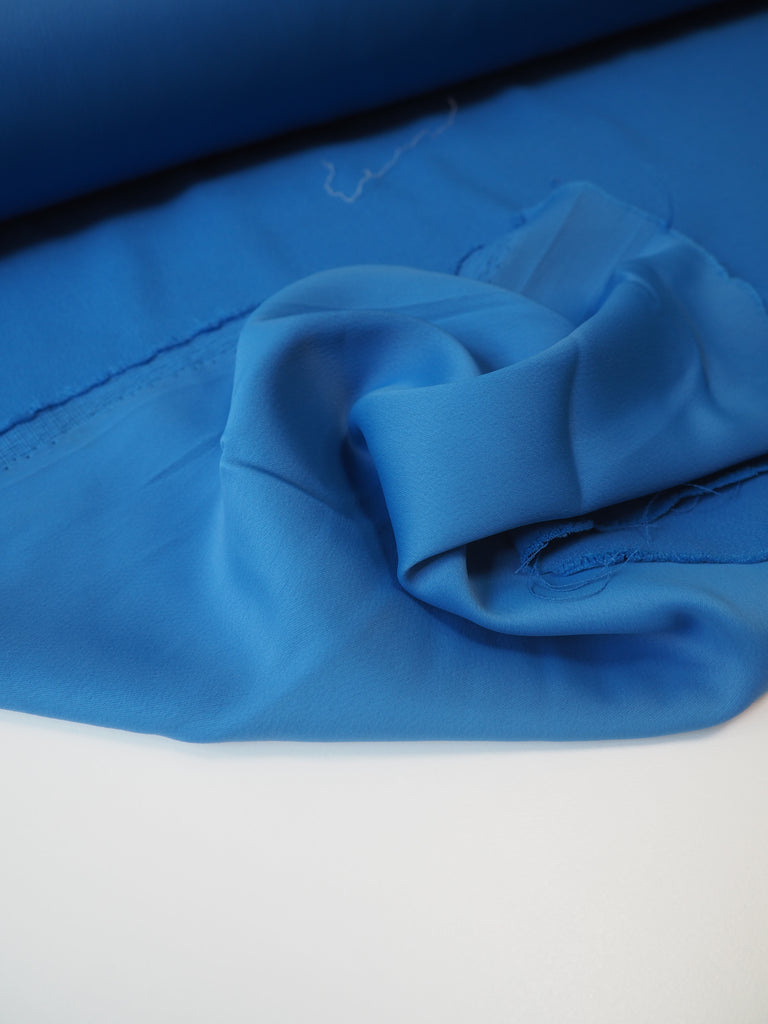 Cobalt Viscose/Acetate Crepe-Backed Satin