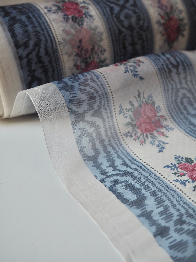 Floral + Moiré Stripe Silk Organza