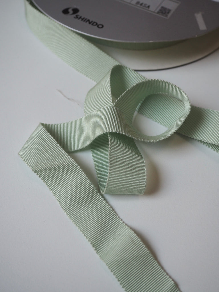 Shindo Light Sage Grosgrain Ribbon 18mm