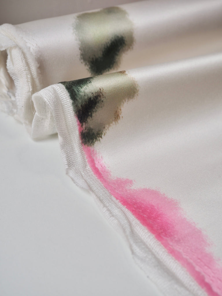 Pink Warp Rose Interfaced Satin