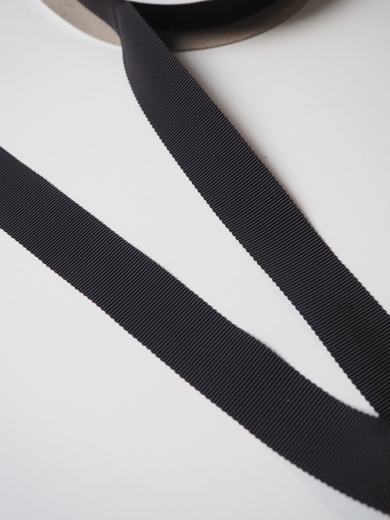 Black Grosgrain Ribbon 19mm