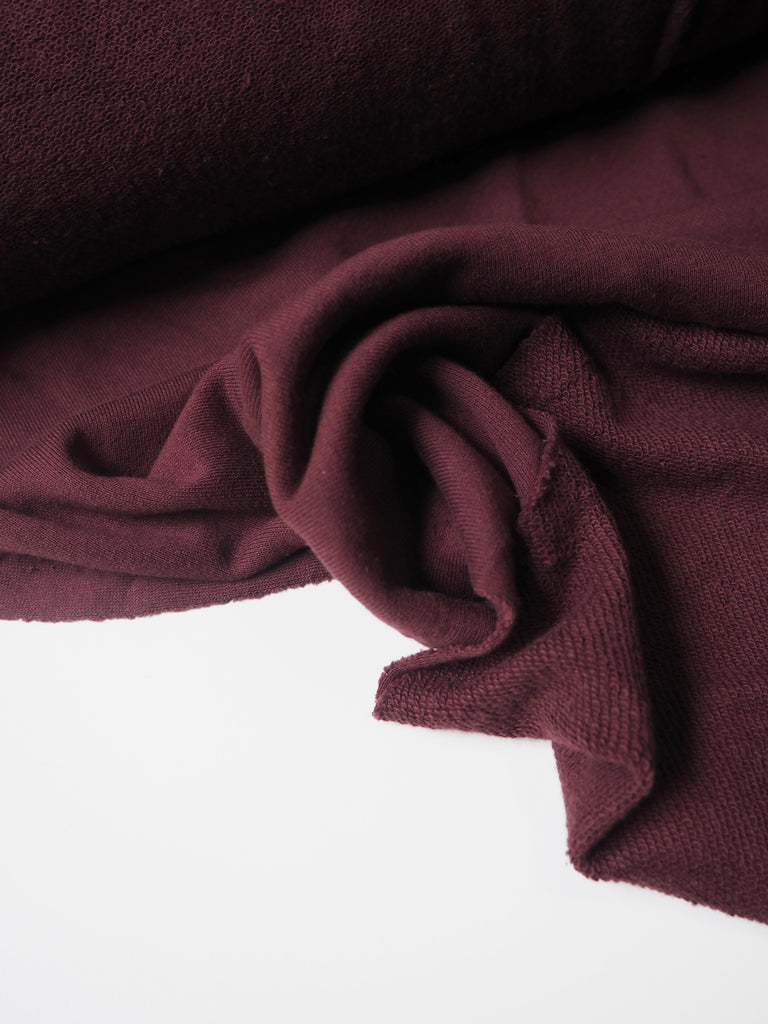 Burgundy Cotton Loopback Jersey