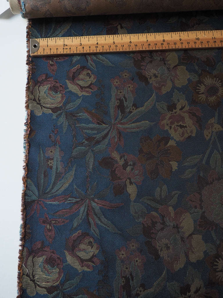 Liberty Deep Blue Floral Silk Jacquard