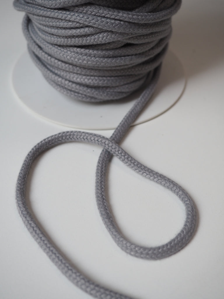 Grey Cotton Blend Braided Cord 6mm