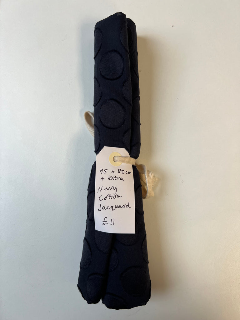 Navy Cotton Jacquard Remnant