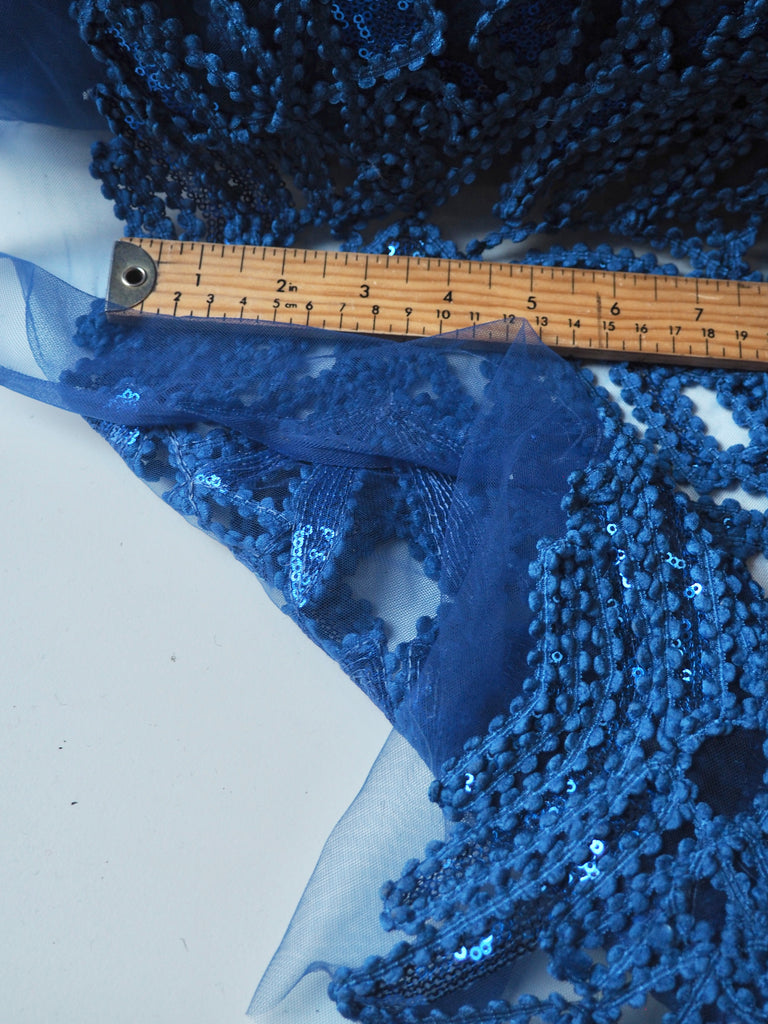 Sapphire Bouclé Sequin Tulle